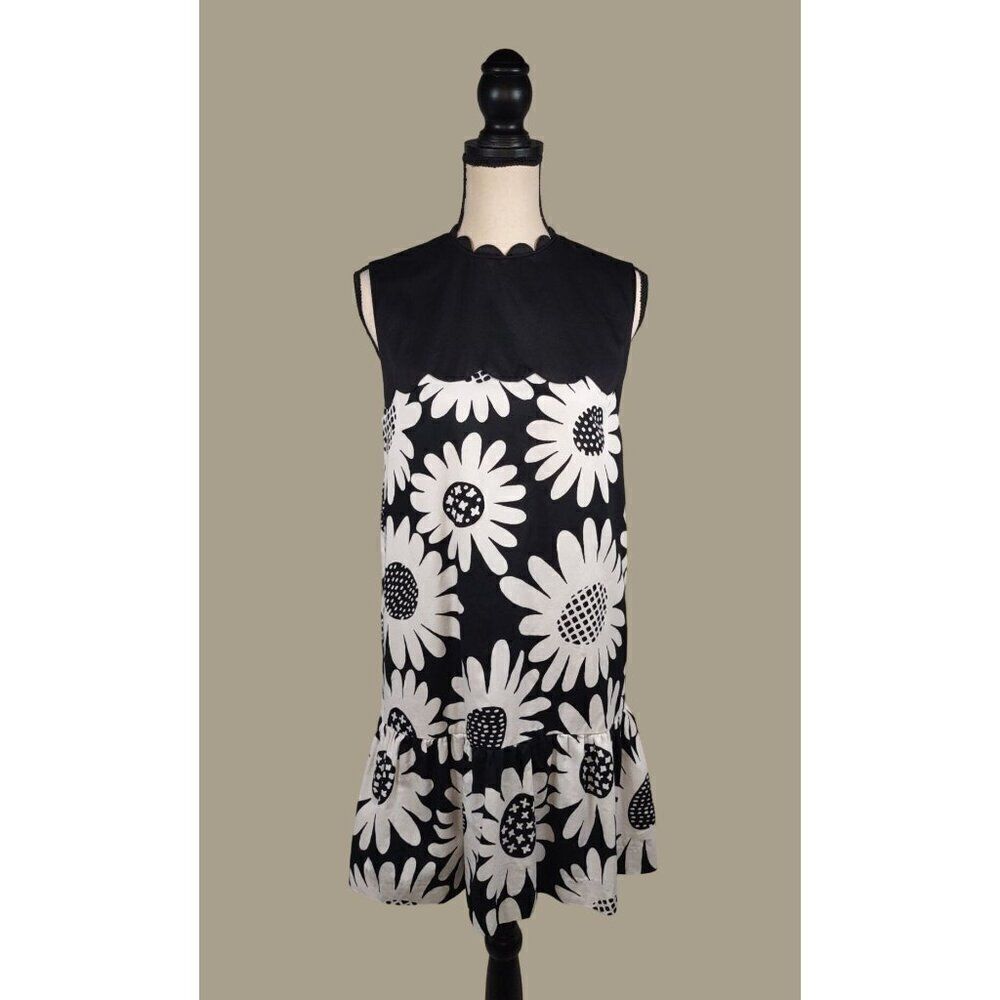 Victoria Beckham For Target 100% Cotton Sleeveless Dress Black & White Medium